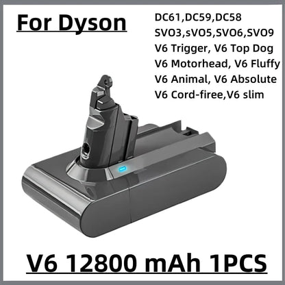 Vacuum Cleaner rechargeable Battery for Dyson V6 V7 V8 V10 V11 V15 Series SV07 DC62 DC58 DC31 Absolute Fluffy