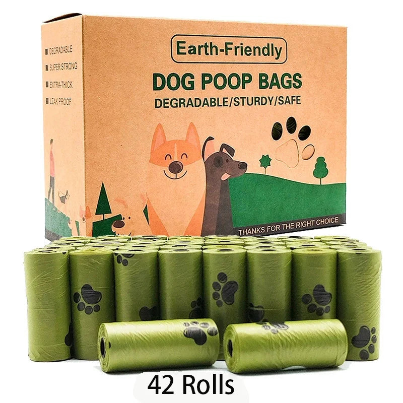 New Pet Biodegradable Trash Bag Dog Poop Bags Bulk Biobase Scented Poo Bag Degradable Cat Waste Bags Dog Poop Dispenser Gifts