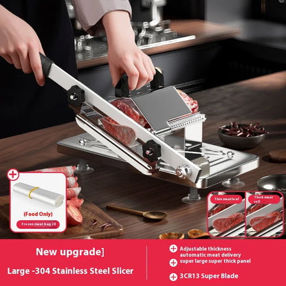 GIANXI Mutton Roll Slicer Machine Stainless Steel Meat Slicer Beef Thin Slice Frozen Meat Household Barbecue Hot Pot Cooking