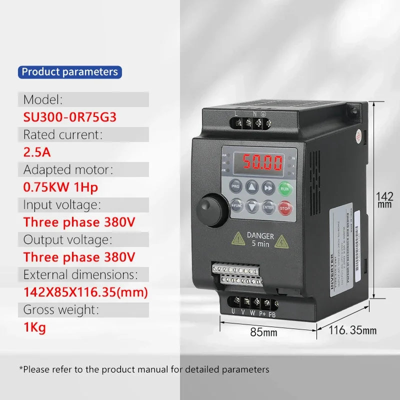 220V 380V 0.75/1.5/2.2/4/5.5KW for Variable Frequency Drive 3 Phase Speed Controller Inverter Motor VFD Inverter