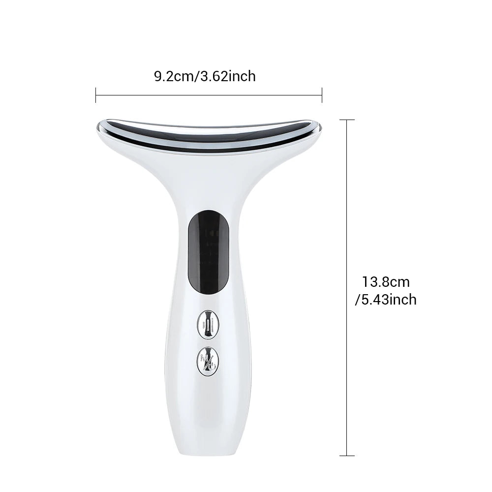 Neck Face Beauty Device 3 Colors LED Photon Therapy Skin Tighten Reduce Double Chin Anti Wrinkle Remove Skin Care Tools
