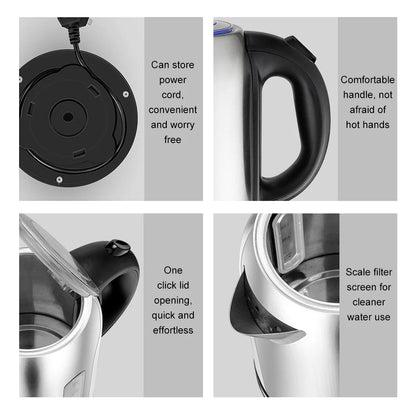1850-2200W Electric Kettle 1.7L Electric Water Boiler Stainless Steel Electric Boiler Home Kettle Auto-off overheat protection