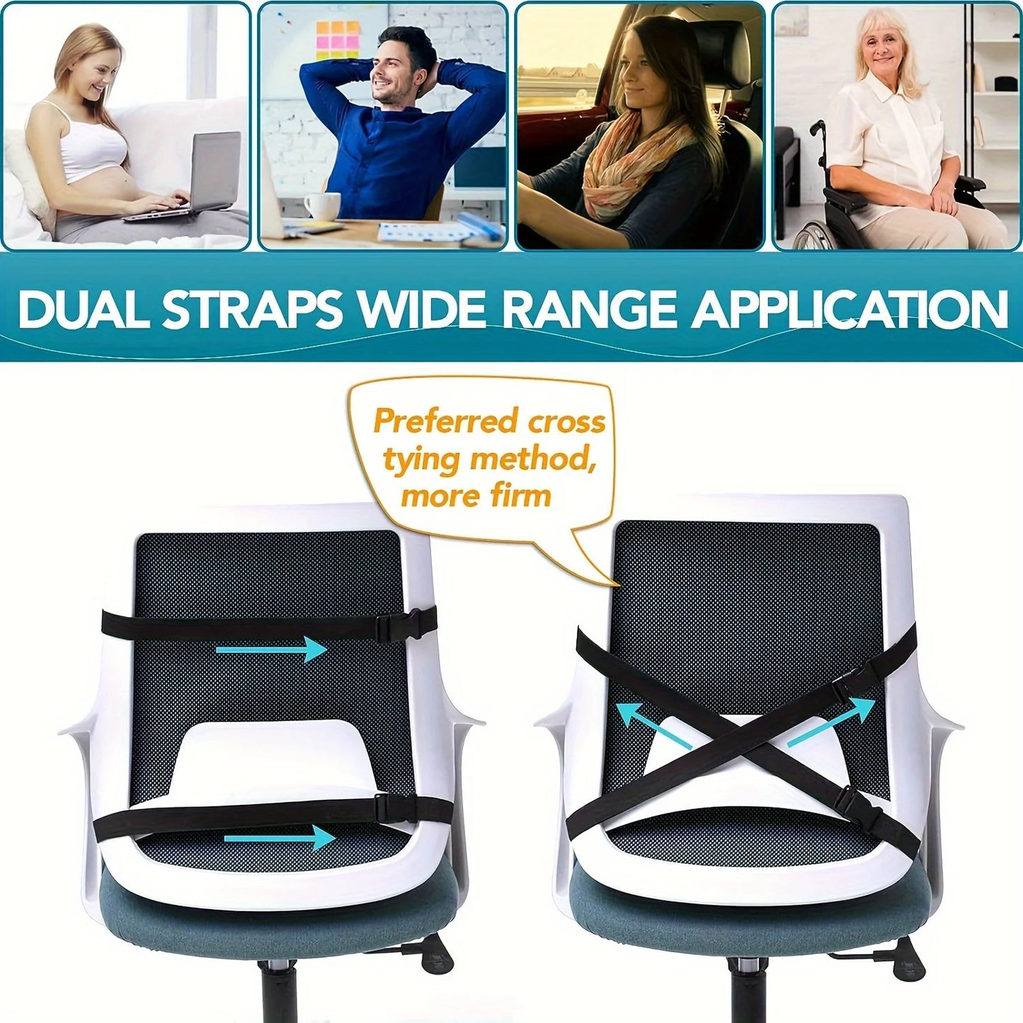 Ergonomic Memory Foam Lumbar Support Back Cushion