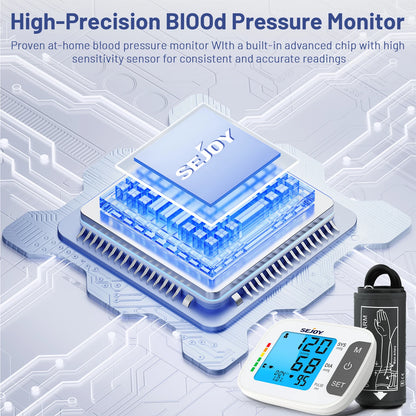Sejoy DBP Blood Pressure Monitor Upper Arm Automatic BP Cuff Machine with LED Display for Home Use Health Care