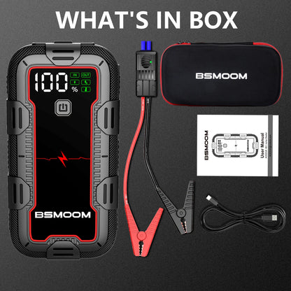 Car Jump Starter  Battery Charger Emergency Power Bank Booster for 12V Gasoline and Diesel Vehicles Starting