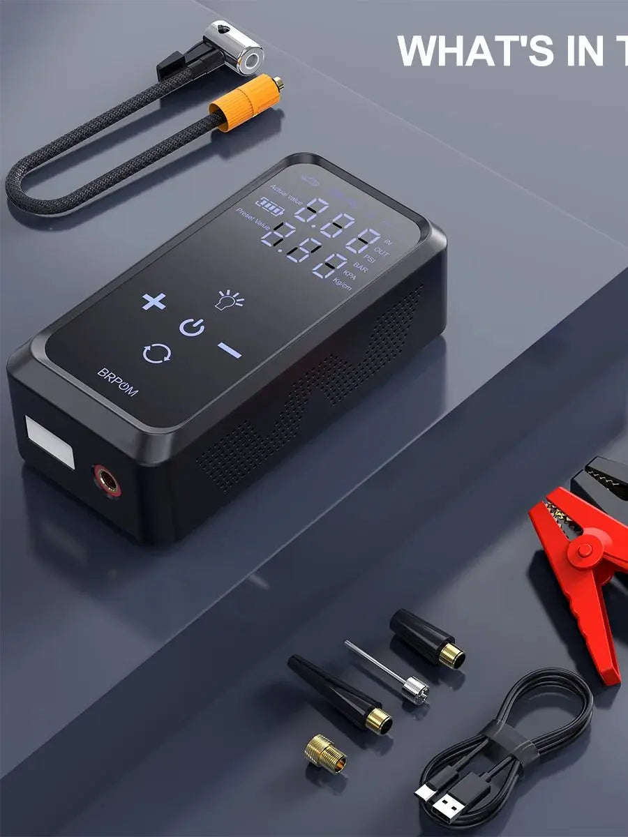 4 In 1 8000A Car Jump Starter 150PSI Air Pump Car Battery Booster Engine Starting Device Tire Air Compressor Power Bank