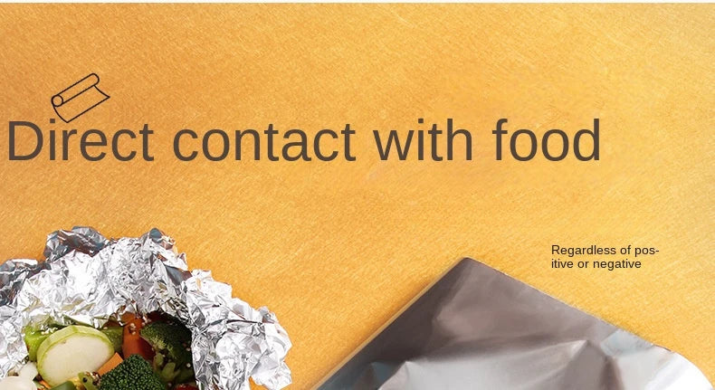 Zackoo 10/20/40M Aluminium Foil for Baking Wrap Disposable Airfryer Oven BBQ Tin Foil Food Grade Oil Paper Kitchen Catering Tin