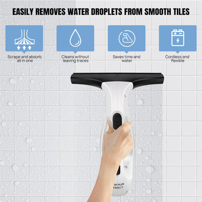 Cordless Window Vac with 2000pa, Efficiently Streak-Free Cleaning, Running Time: 50-60 Min, 3.8V Electric Window Vacuum Cleaner