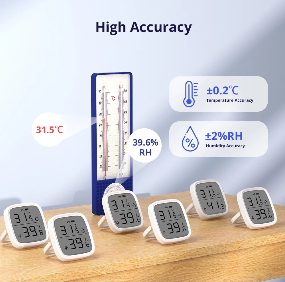 1-4PCS SONOFF SNZB-02D Zigbee LCD Digital Thermometer Smart Temperature Humidity Sensor APP Monitoring Work with Alexa Google