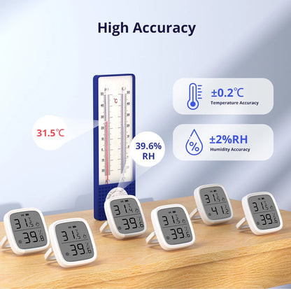 1-4PCS SONOFF SNZB-02D Zigbee LCD Digital Thermometer Smart Temperature Humidity Sensor APP Monitoring Work with Alexa Google