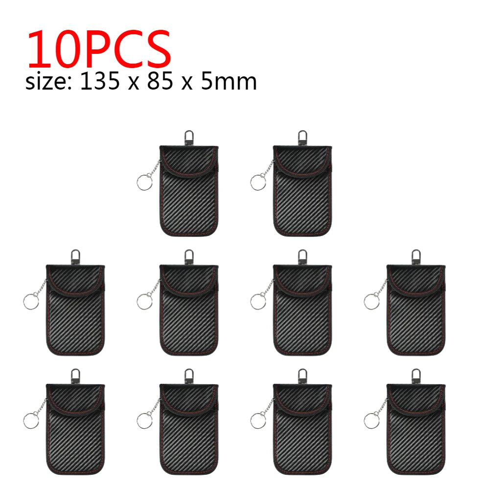 2-10PCS Faraday Bag Key Case Bag FOB Signal Blocker RFID Blocking Bag Double-Layer Shielding Key Credit Card Bags for Car Access