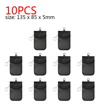 2-10PCS Faraday Bag Key Case Bag FOB Signal Blocker RFID Blocking Bag Double-Layer Shielding Key Credit Card Bags for Car Access
