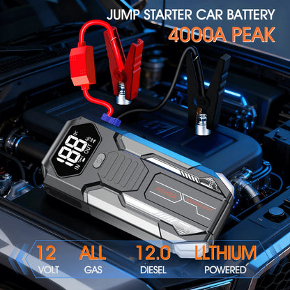 Car Jump Starter  Battery Charger Emergency Power Bank Booster for 12V Gasoline and Diesel Vehicles Starting