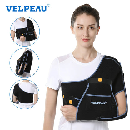 VELPEAU Shoulder Sling Breathable for Rotator Cuff Tear, Arm Fracture and Dislocation, Shoulder Immobilizer for Sleeping
