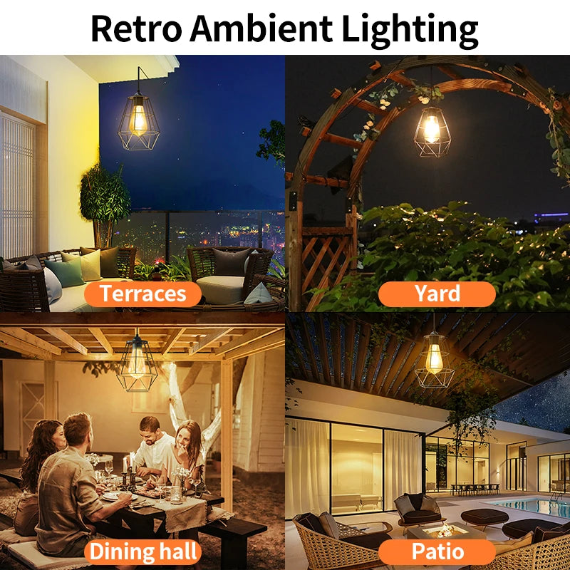 Solar Pendant Lights Indoor and Outdoor Super Bright IP65 Waterproof Solar Shed Lights for Bedroom Living Room Garden Garage