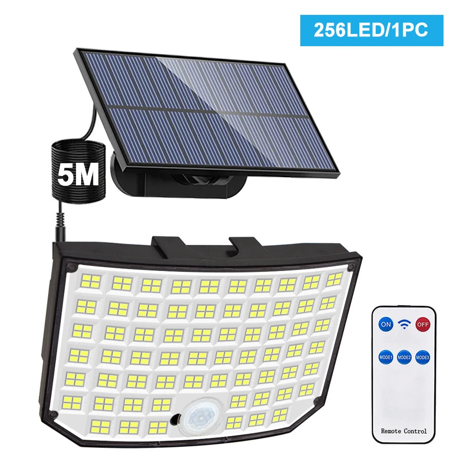 Solar Lights Outdoor 366/400/318 LED Motion Sensor Security Lights IP65 Waterproof Solar Powered Flood Lights for Garden Yard