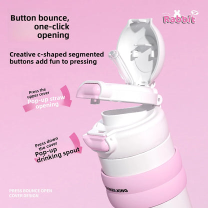 COOKER KING Thermos Cup Children's Student School Camping Water Bottle Female Water Cup Girls Vacuum Flask