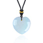 1pc 30mm Natural Stone Pendant Necklace Heart Amethyst Rose Quartz Pendant Necklace for Women Men Jewelry Party Gift