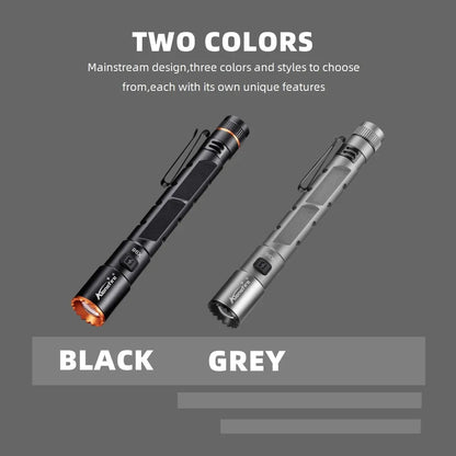Alonefire Zoom Mini EDC Pen Light Flashlight USB Rechargeable Magnet Small Torch Outdoor Hiking Travel Camping Work Repair Lamp