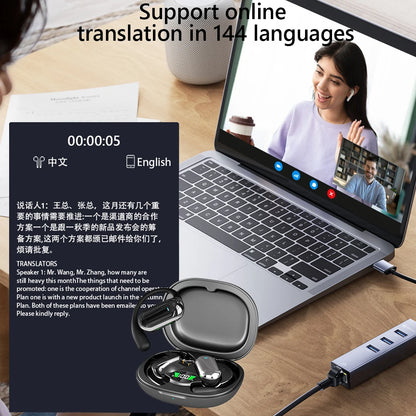 Q16S 3-In-1 Translators Headphones 144 Languages Instant Voice Translation Earbuds Wireless Bluetooth 5.3 Eeaphones For Business