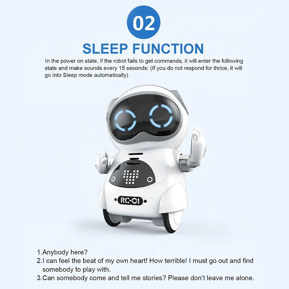 Pocket Robot Talking Interactive Dialogue Voice Recognition Record Singing Dancing Telling Story Remote Control Toy Gift for Kid