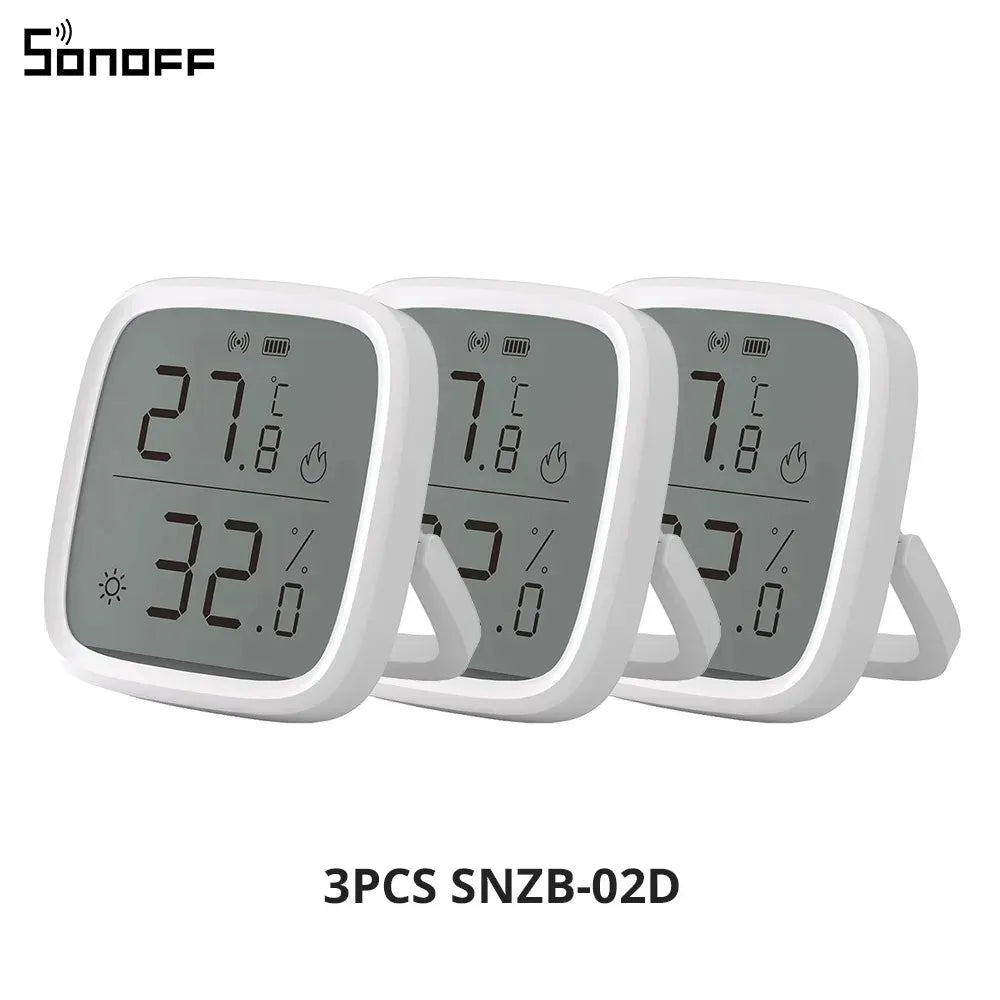 SONOFF SNZB 02D Zigbee Temperature Humidity Sensor SNZB-02D with LCD Screen for EWeLink SONOFF ZigBee Bridge Alexa Alice