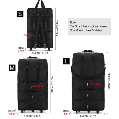 Expandable Foldable Suitcase Collapsible Rolling Travel Luggage Bag for Men Women