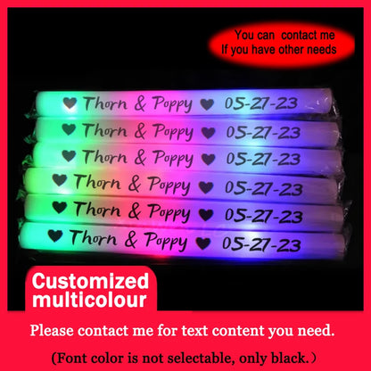 12/15/30/60Pcs RGB LED Glow Bulk Party Supplies Colorful LED Glow Sticks Foam Stick Cheer Tube Dark Light Birthday Wedding