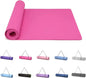 Good Nite Yoga Mat Gymnastics Pilates Exercise Mat for Women Non-Slip Thick 6mm with Carry Strap Tpe 183 x 61 x 1cm