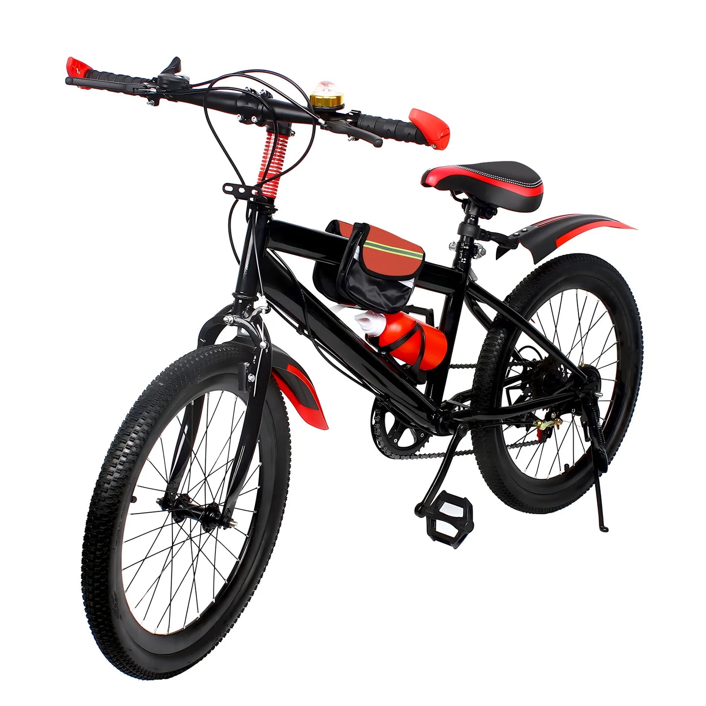 20" Mountain Bike 7 Speeds Kids Bicycle Children's Bicycle Height Adjustable MTB Boys Girls Riding Bike