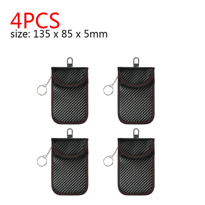 2-10PCS Faraday Bag Key Case Bag FOB Signal Blocker RFID Blocking Bag Double-Layer Shielding Key Credit Card Bags for Car Access
