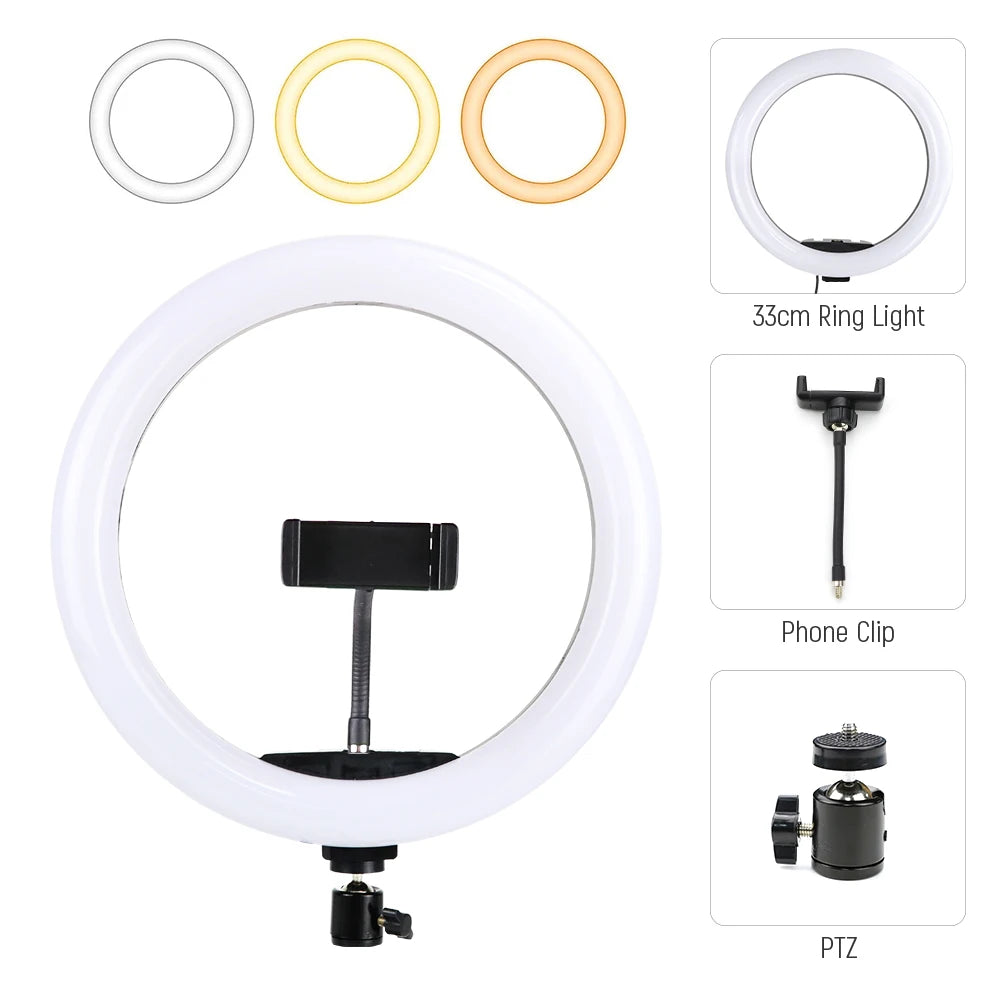 26cm 10inch Led Selfie Ring Light Round Ring Lamp with Phone Holder Photography Fill Lighting with Tripod for Youtube Live Video