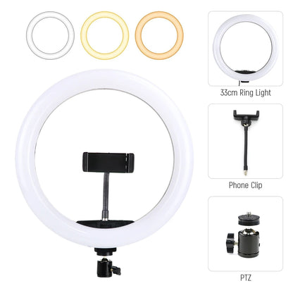 26cm 10inch Led Selfie Ring Light Round Ring Lamp with Phone Holder Photography Fill Lighting with Tripod for Youtube Live Video