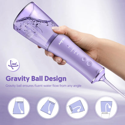 SEJOY Portable Oral Irrigator Water Flosser Dental Teeth Whitening 230ML Tank 5 Modes 8 Jet Tips Washing Machine