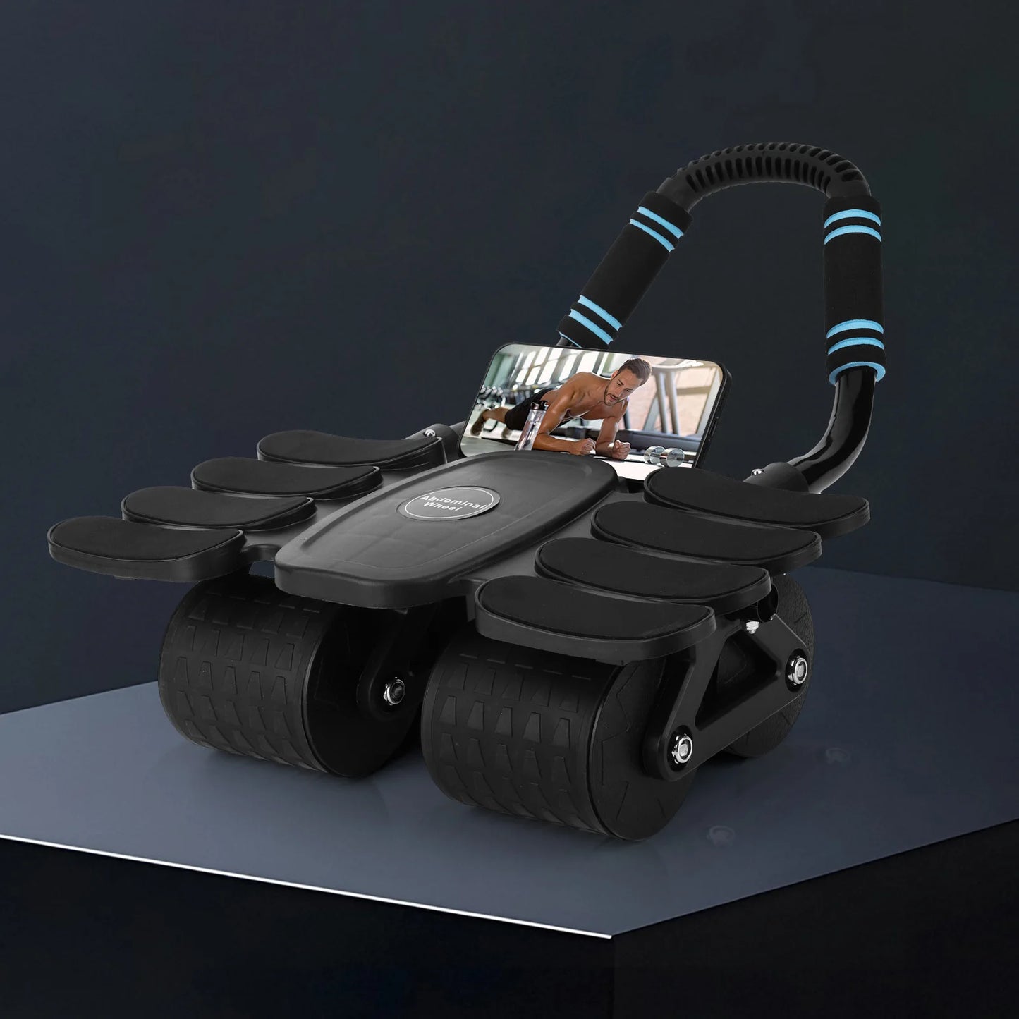 Abdominal Workout Roller with 8 Elbow Support Abdominal Fitness Wheel Automatic Rebound for Exercising Shoulder Arm Leg Muscles