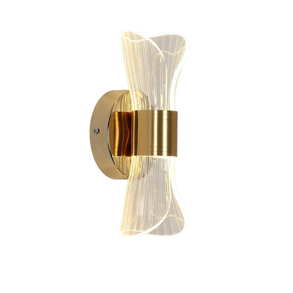 Gold Acrylic Wall Sconce, 12W Led Wall Lamp with 3 Color Temperature Options (3000K/4000K/6500K), Perfect for Hallway
