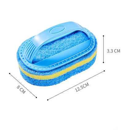 Kitchen Bathroom Toilet Cleaning Magic Sponge Glass Wall Cleaning Bath Brush Handle Sponge Ceramic Window Slot Clean Brush