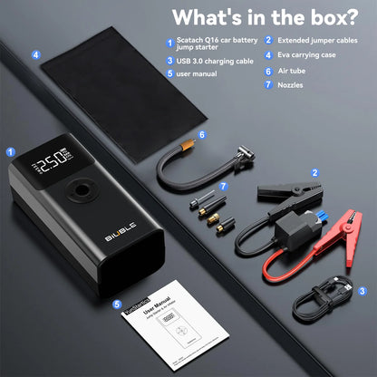 4 In 1 8000A Car Jump Starter 150PSI Air Pump Car Battery Booster Engine Starting Device Tire Air Compressor Power Bank