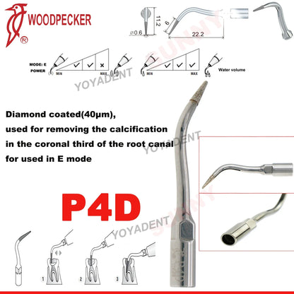 Woodpecker Dental Scaler Tips Ultrasonic Tooth Cleaning Machine Cutter Head Endo Perio Scaling Tips Fit EMS UDS Scaler Handpiece