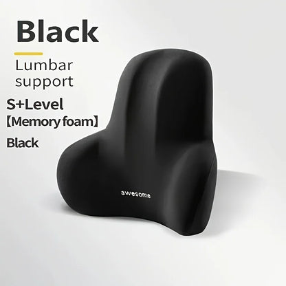 1pc Memory Foam Lumbar Back Cushion for Car Office Gaming Chairs and Postpartum Waist Support Multi Functional Pain Relief Pillo