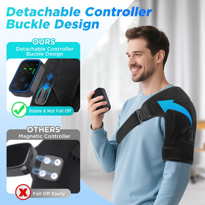 Portable Electric Vibration Shoulder Massager Knee Elbow Massager 3 in 1 Air Pressure Kneading Massager APP Control