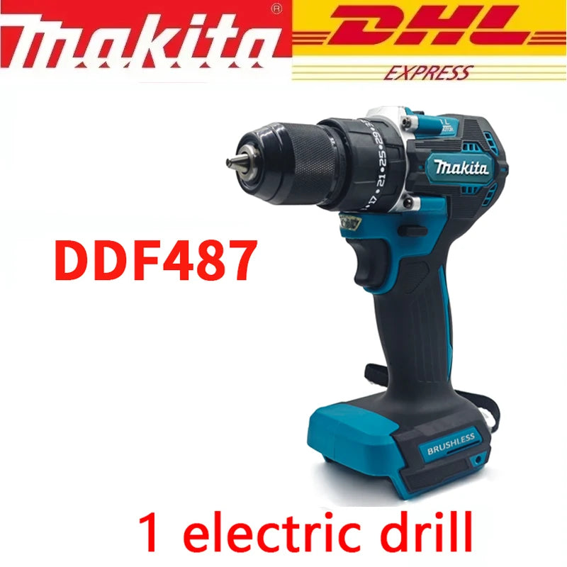 Makita DDF487 (EU-plug)  10mm brushless 18V lithium rechargeable impact drill household hand drill high torque electric screwdriver DDF487