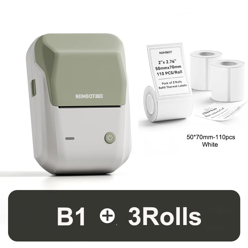 Niimbot B1 Label Maker 2inch Bluetooth Thermal Label Printer for Home Mailing Bakery Grocery Compatible with Phone Computer