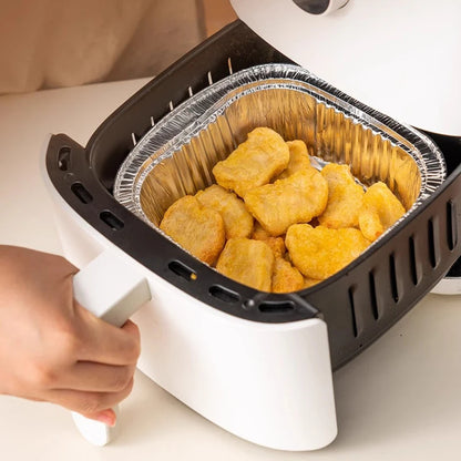 50/100PCS Air Fryer Liners Aluminum Foil Bowls Disposable Food Grade Air Fryer Paper for for Baking Frying Grilling Roasting