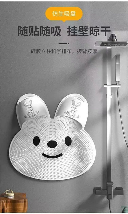 Rabbit Anti Slip Bath Mat Circular Massage Design Back Suction Cup Scrubber Foot Back Shower Anti Fall Device Bathroom Supplies