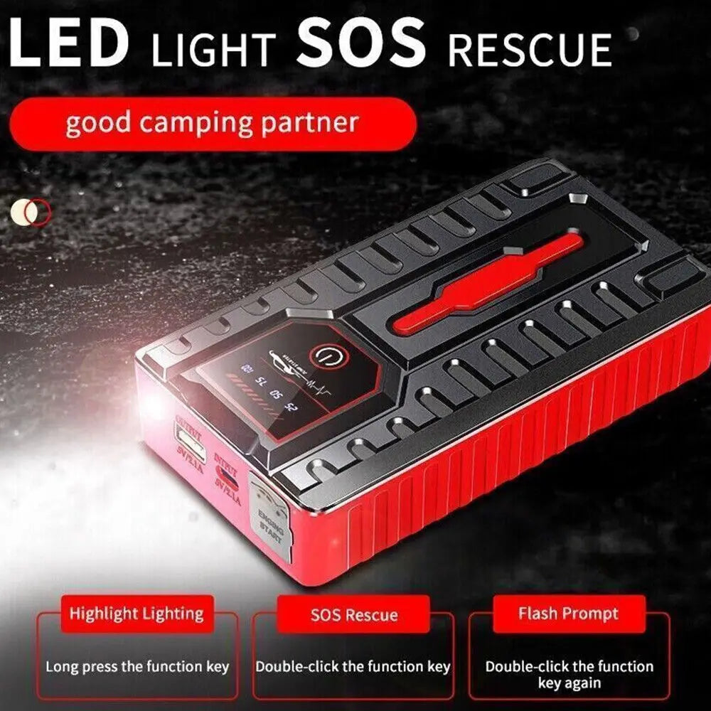 49800Mah Car Jump Starter Pack Booster Battery Charger Emergency Power Bank 12V