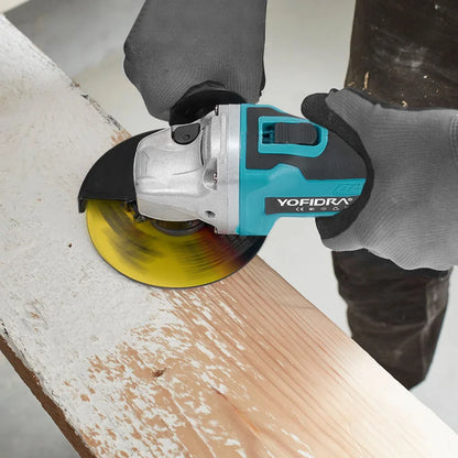 YOFIDRA 125mm Brushless Angle Grinder 4 Gear Cordless Grinding Machine Cutting Woodworking Power Tool For Makita 18V Battery Pin
