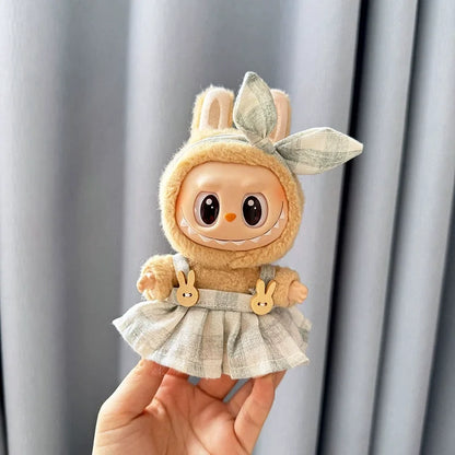 Mini Plush Doll'S Clothes Cute Outfit Accessories For Labubu V1 V2 Korea Kpop Idol Dolls Goose Dinosaur Macaron Clothing Gifts