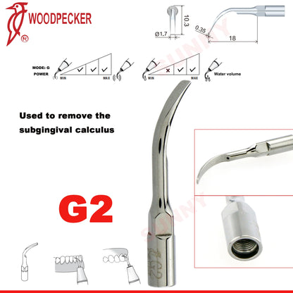 Woodpecker Dental Scaler Tips Ultrasonic Tooth Cleaning Machine Cutter Head Endo Perio Scaling Tips Fit EMS UDS Scaler Handpiece