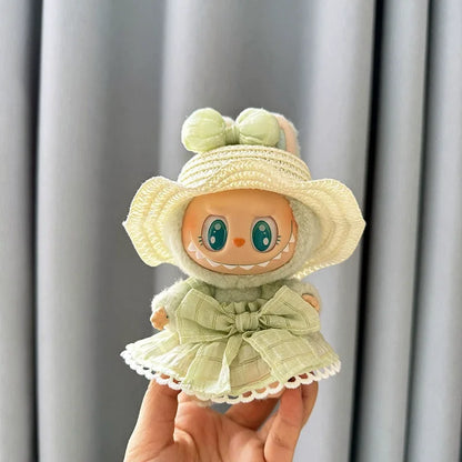 Mini Plush Doll'S Clothes Cute Outfit Accessories For Labubu V1 V2 Korea Kpop Idol Dolls Goose Dinosaur Macaron Clothing Gifts